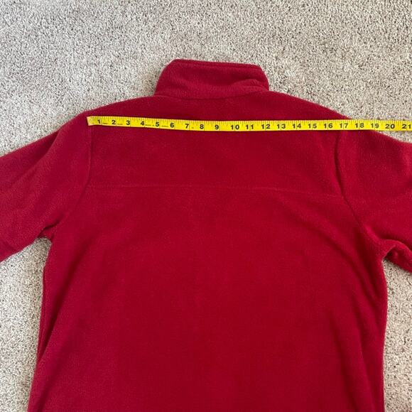 L.L.Bean Red Winter Fleece Robe Two Way Zip Front Size M Reg Pajama Duster Dress - Picture 14 of 16